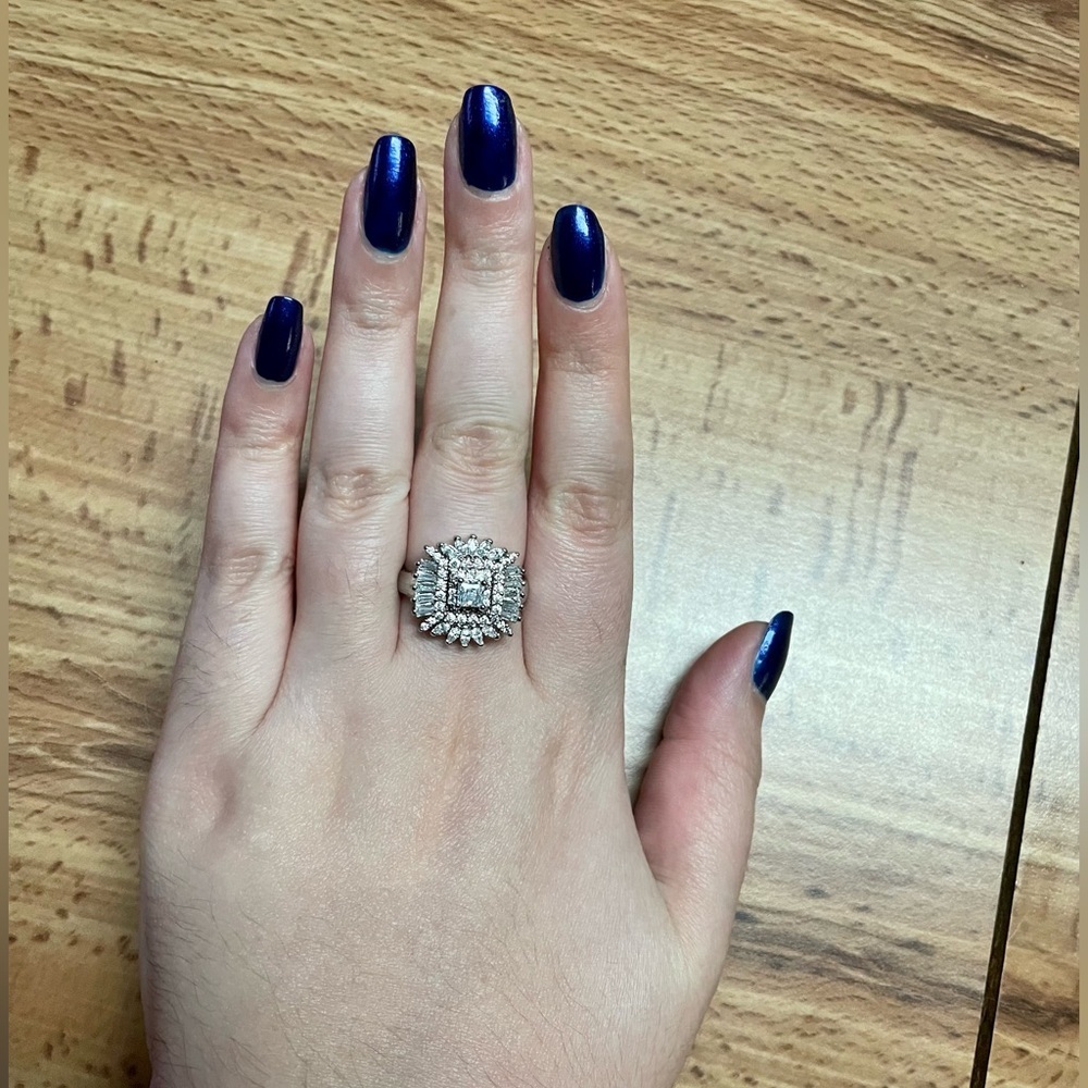 Silver Cluster Statement Ring - Picture 12 of 17